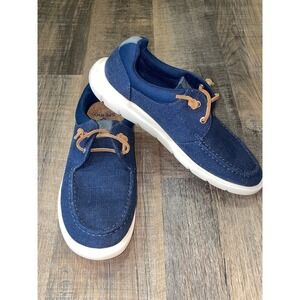 Sperry Men's Dark Wash Canvas Boat Shoes Slip On Deck Shoes Size 10